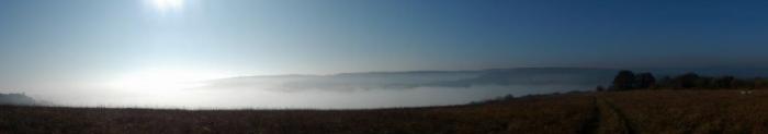 Only partially successful panorama of the mist ahead